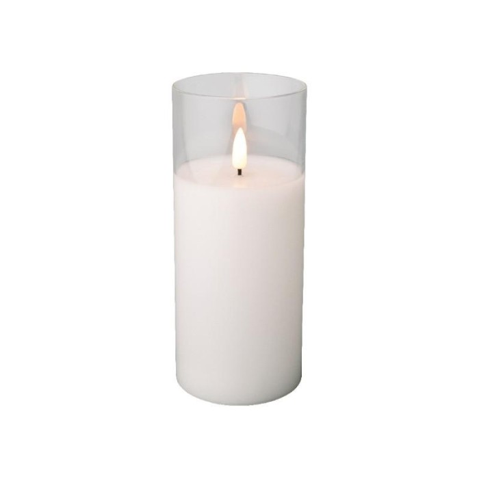 CANDELA IN VETRO LED BIANCO H.17.5 D.7.5